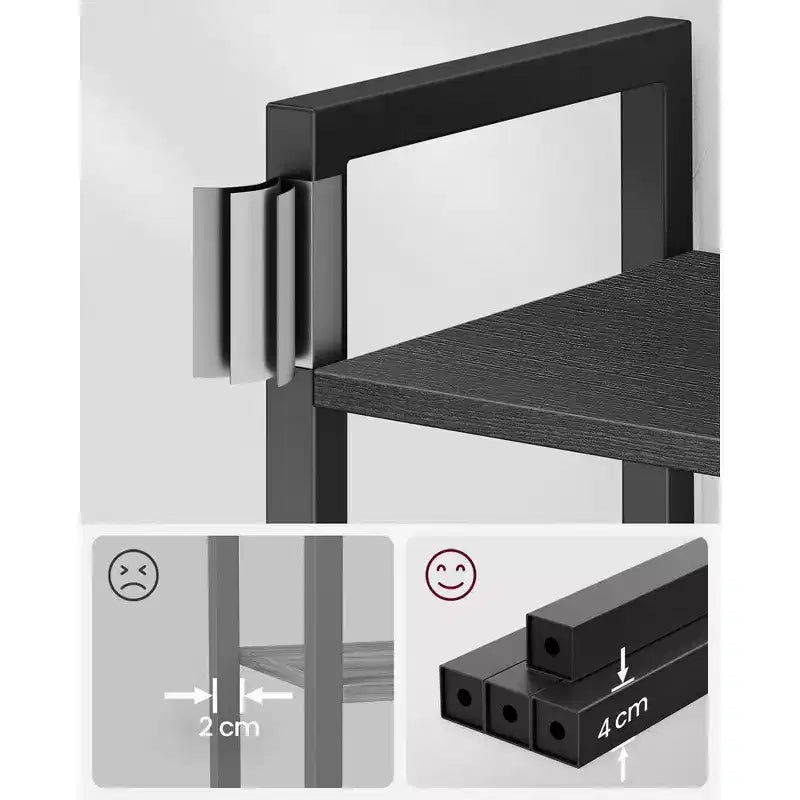Étagère à 6 niveaux, Grande bibliothèque avec cadre en acier, Étagère profonde pour bureau, salon