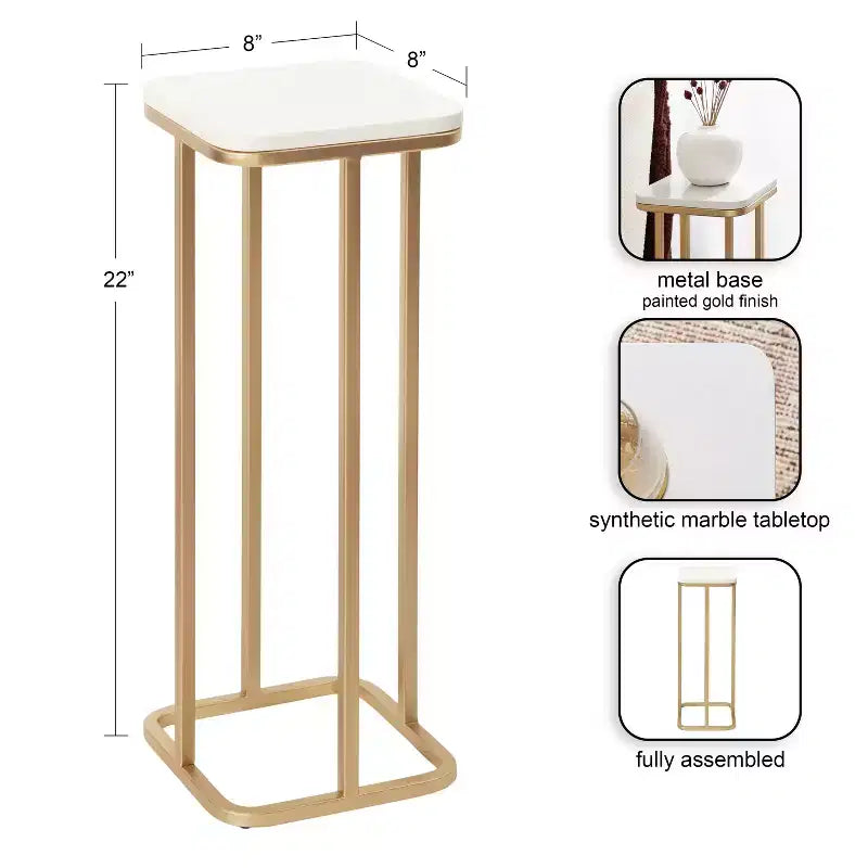 Table d'appoint Credele en marbre et métal