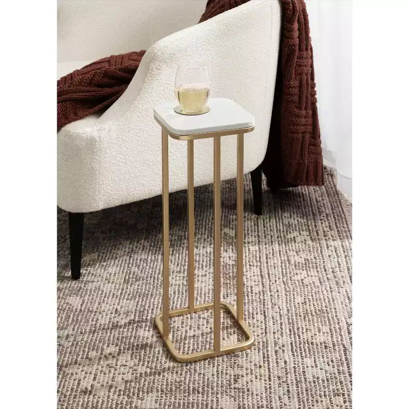 Table d'appoint Credele en marbre et métal