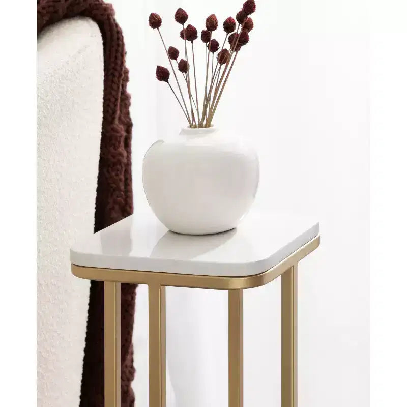 Table d'appoint Credele en marbre et métal