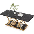 Table basse rectangulaire à 2 niveaux de 47,24 pouces
