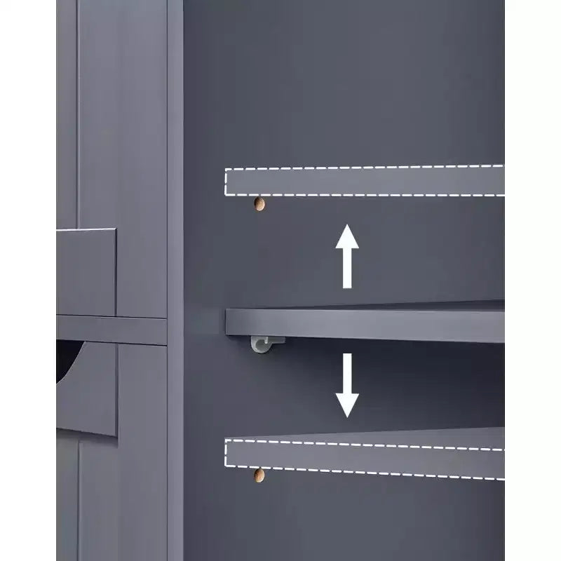 Meuble de rangement au sol pour salle de bain, meuble de salle de bain autoportant, avec 3 grands tiroirs et 1 étagère réglable, 30 x 60 x 81 cm
