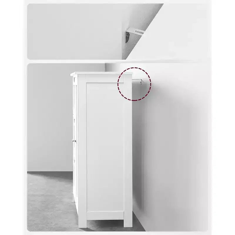Meuble de rangement au sol pour salle de bain, meuble de salle de bain autoportant, avec 3 grands tiroirs et 1 étagère réglable, 30 x 60 x 81 cm