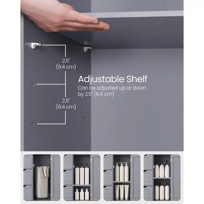 Meuble de rangement au sol pour salle de bain, meuble de salle de bain autoportant, avec 3 grands tiroirs et 1 étagère réglable, 30 x 60 x 81 cm