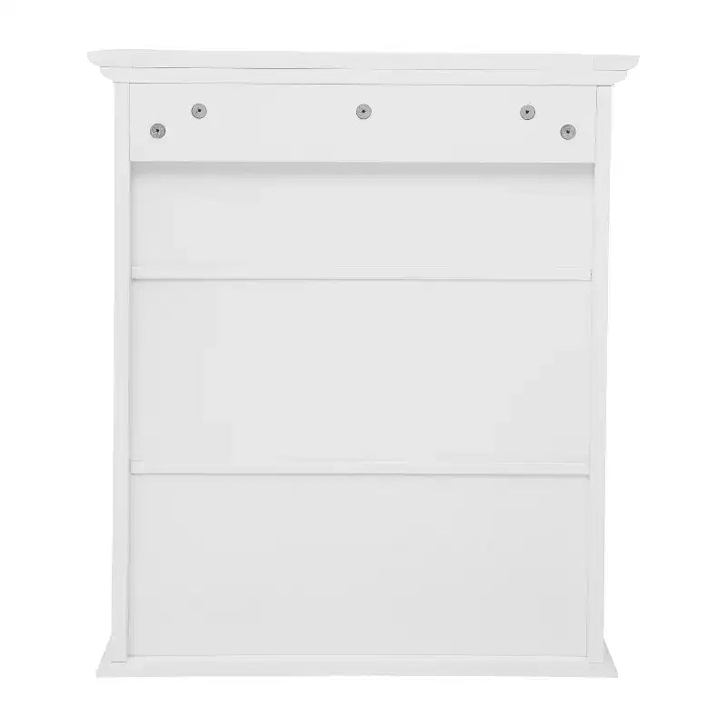 Armoire à pharmacie murale pour salle de bain avec portes à fermeture magnétique, étagère réglable et étagère inférieure ouverte