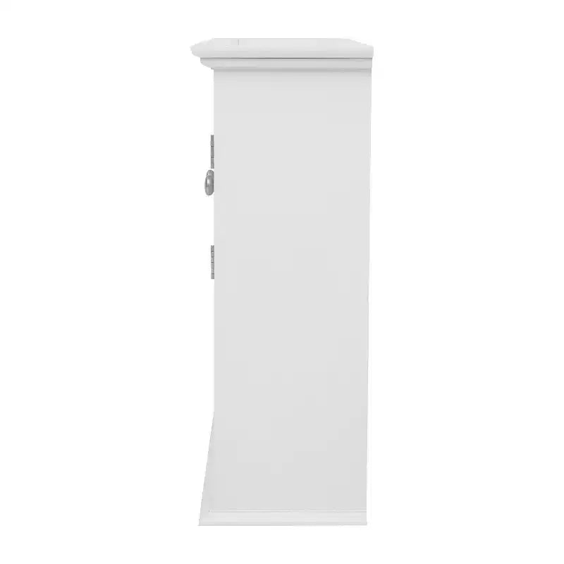 Armoire à pharmacie murale pour salle de bain avec portes à fermeture magnétique, étagère réglable et étagère inférieure ouverte