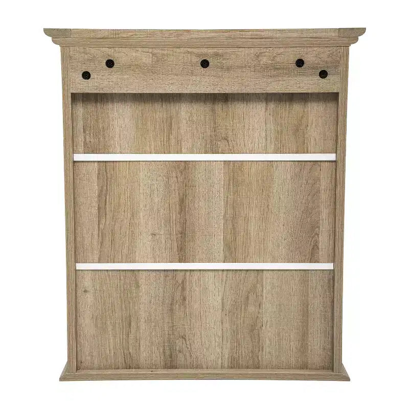 Armoire à pharmacie murale pour salle de bain avec portes à fermeture magnétique, étagère réglable et étagère inférieure ouverte