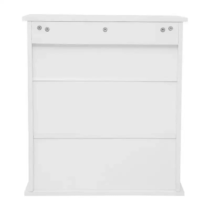 Armoire à pharmacie murale pour salle de bain avec étagère intérieure réglable, étagère inférieure ouverte et portes à fermeture magnétique