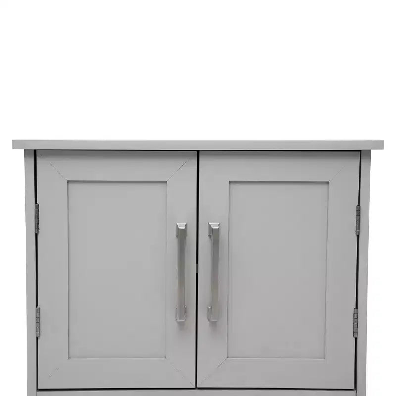 Armoire à pharmacie murale pour salle de bain avec étagère intérieure réglable, étagère inférieure ouverte et portes à fermeture magnétique