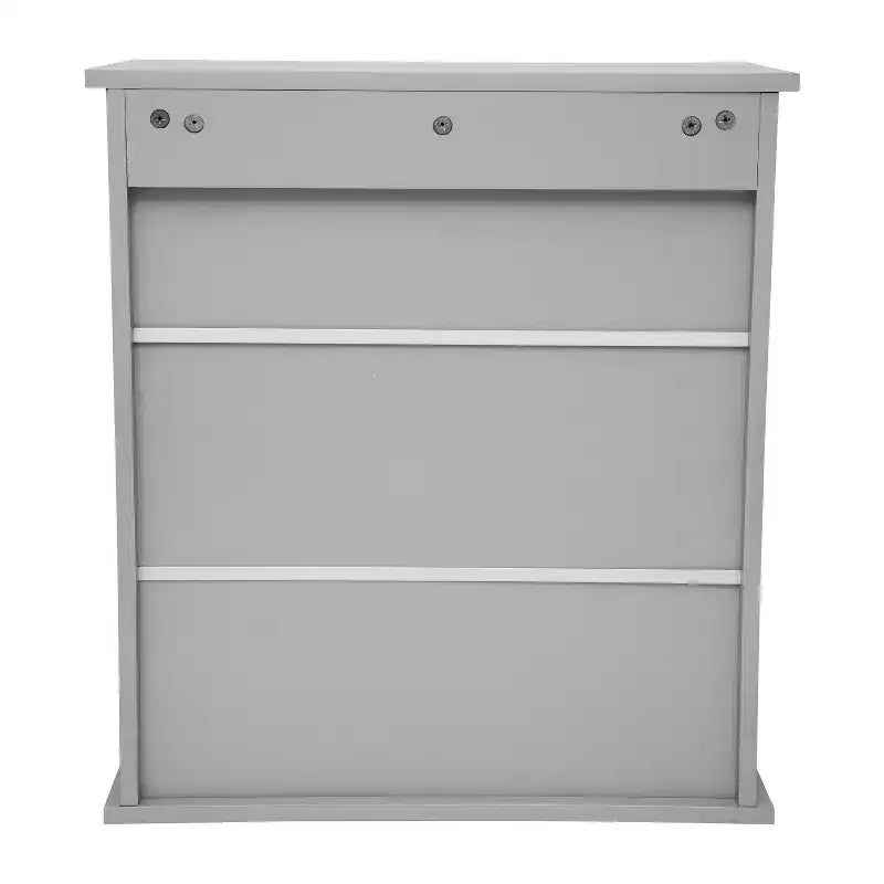 Armoire à pharmacie murale pour salle de bain avec étagère intérieure réglable, étagère inférieure ouverte et portes à fermeture magnétique