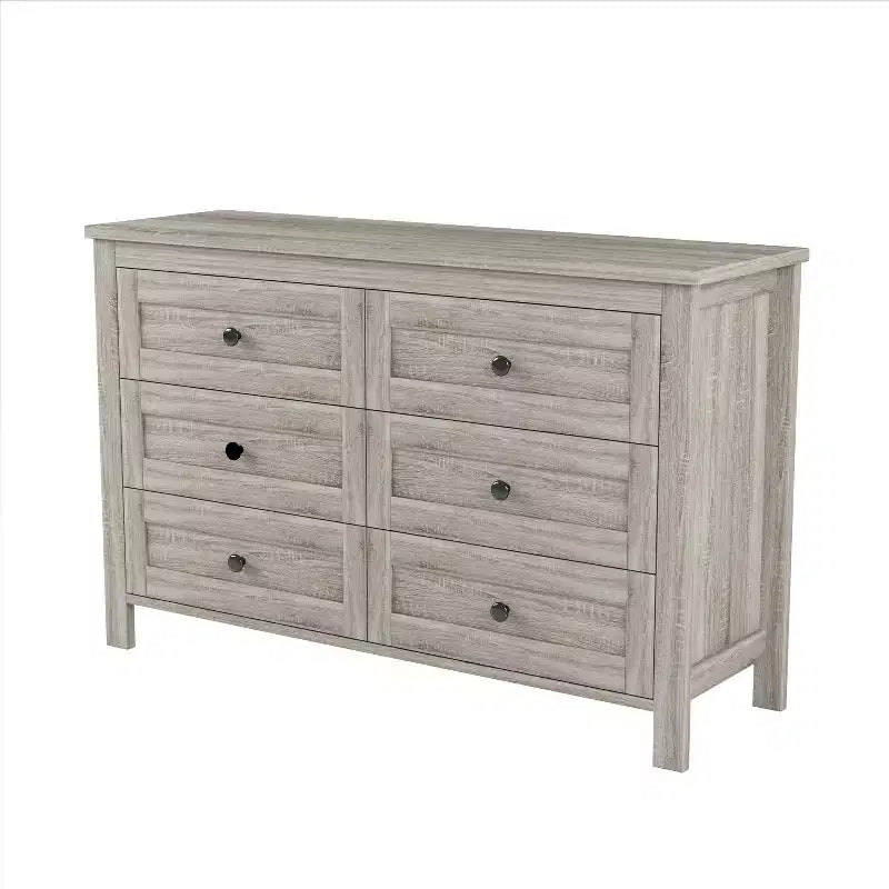 Commode de style rétro en bois avec 6 tiroirs, meuble de rangement pour chambre à coucher 4S