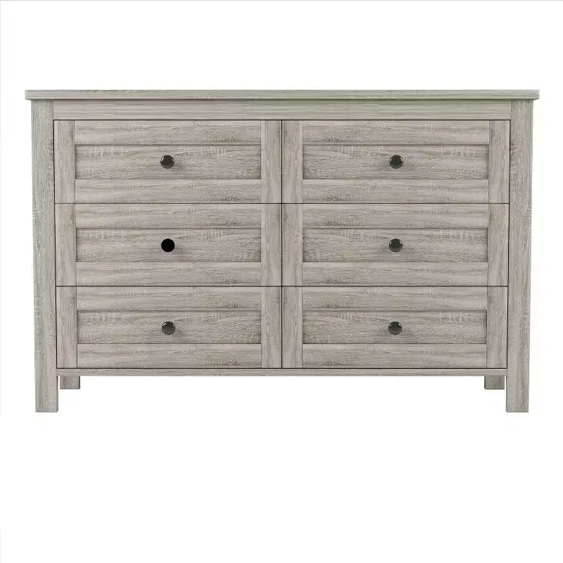 Commode de style rétro en bois avec 6 tiroirs, meuble de rangement pour chambre à coucher 4S
