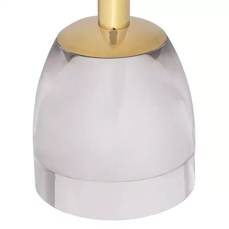 Table d'appoint de luxe or 24 3/4 avec plateau en acrylique et base en verre