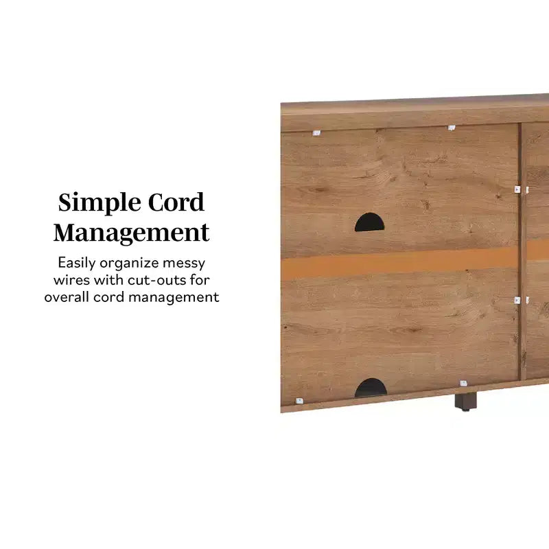 Bahut cannelé moderne de 178 cm avec portes arquées