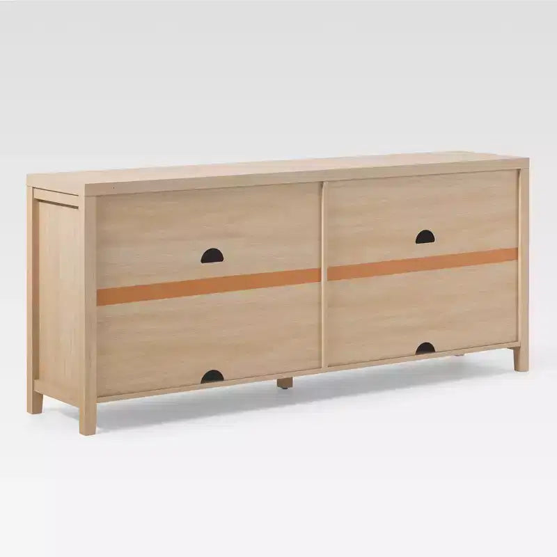 Bahut cannelé moderne de 178 cm avec portes arquées