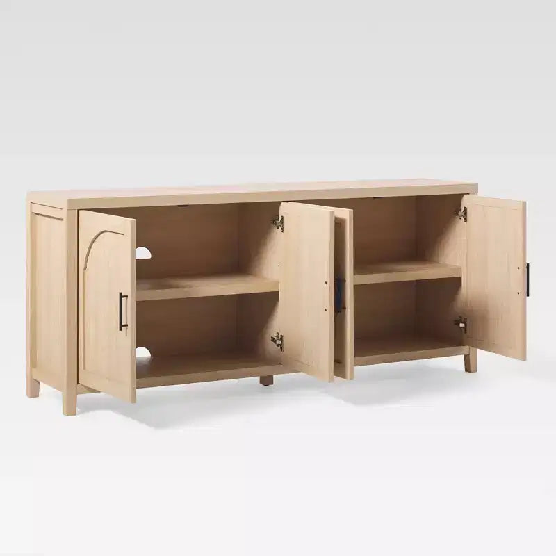 Bahut cannelé moderne de 178 cm avec portes arquées