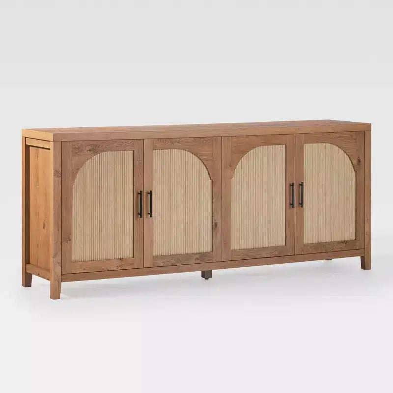 Bahut cannelé moderne de 178 cm avec portes arquées