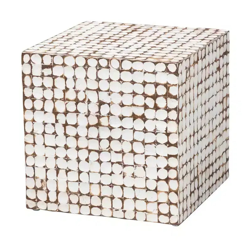 Table d'appoint en coque de noix de coco et bois d'acacia