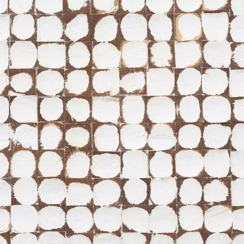 Table d'appoint en coque de noix de coco et bois d'acacia