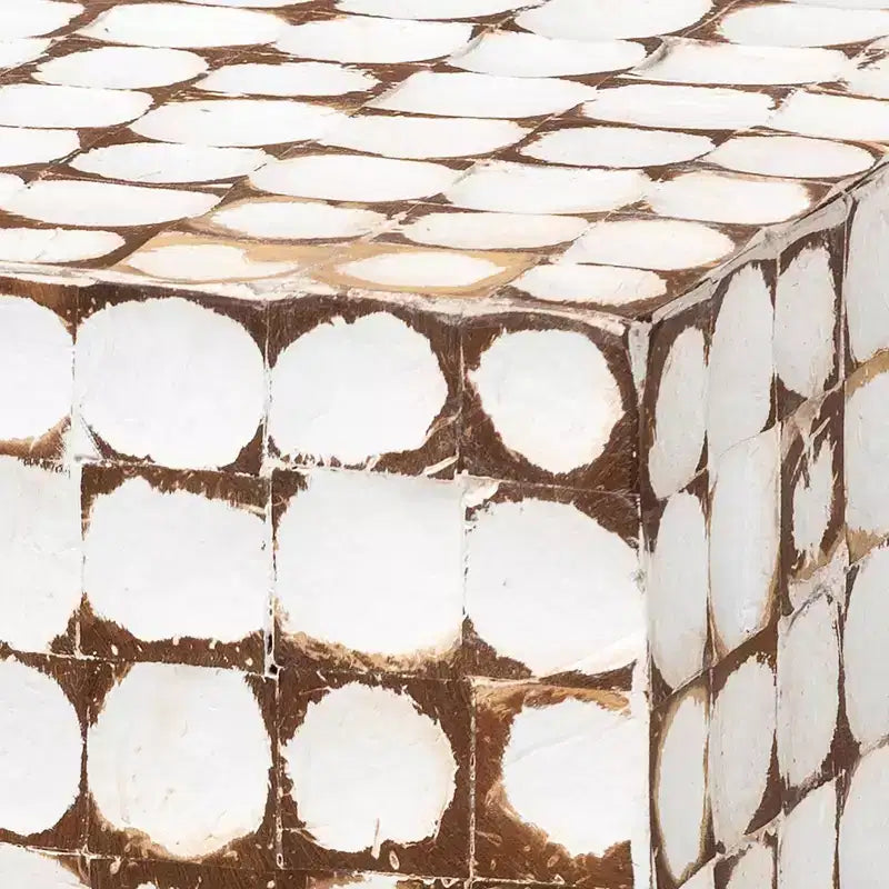 Table d'appoint en coque de noix de coco et bois d'acacia