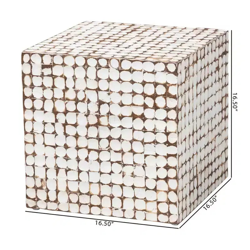 Table d'appoint en coque de noix de coco et bois d'acacia
